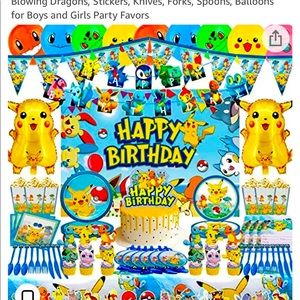 pokemon 187pcs birthday party set